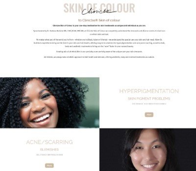 New Website for Clinicbe Skin of Colour | Clinicbe®, London